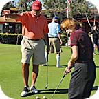 Putting greens from Putters Edge are great for golf teaching professionals, as the putting turf has consistently smooth rolls.